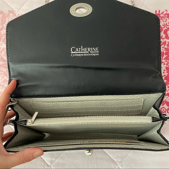 Catherine Malandrino Black Floral Appliqué Crossbody & Clutch - Picture 4 of 12